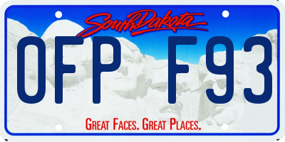SD license plate 0FPF93