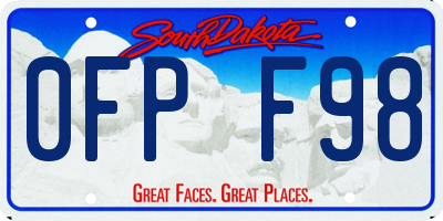 SD license plate 0FPF98
