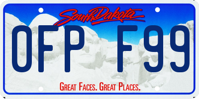 SD license plate 0FPF99
