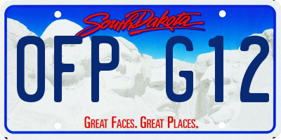 SD license plate 0FPG12