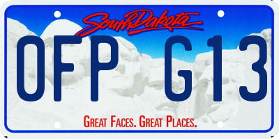 SD license plate 0FPG13