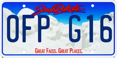 SD license plate 0FPG16