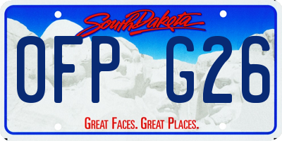 SD license plate 0FPG26