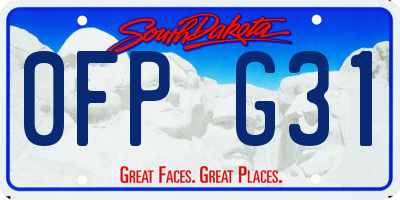 SD license plate 0FPG31