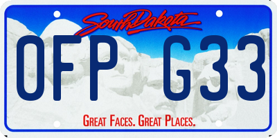 SD license plate 0FPG33