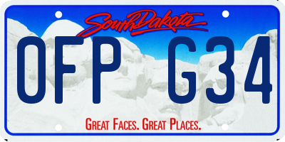 SD license plate 0FPG34