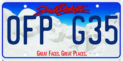 SD license plate 0FPG35
