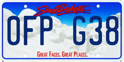 SD license plate 0FPG38
