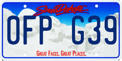SD license plate 0FPG39