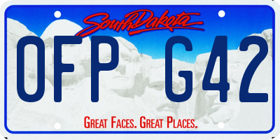SD license plate 0FPG42