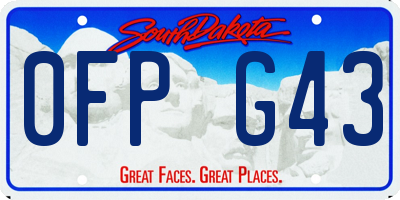 SD license plate 0FPG43