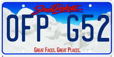 SD license plate 0FPG52