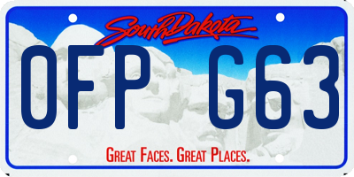 SD license plate 0FPG63