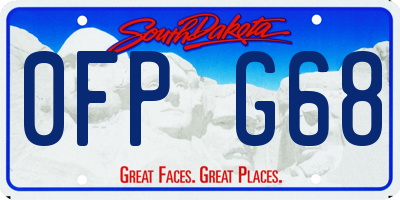 SD license plate 0FPG68