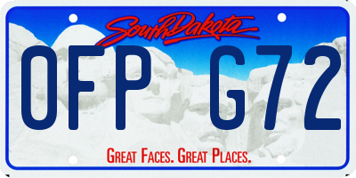 SD license plate 0FPG72