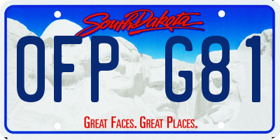 SD license plate 0FPG81