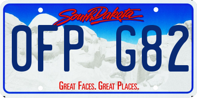 SD license plate 0FPG82
