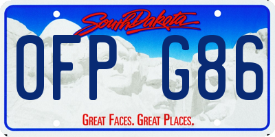 SD license plate 0FPG86