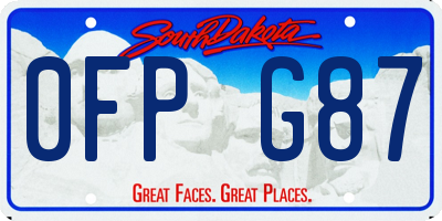 SD license plate 0FPG87