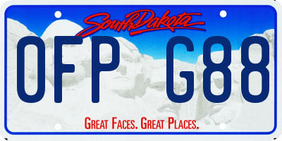 SD license plate 0FPG88
