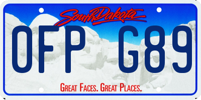 SD license plate 0FPG89
