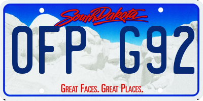 SD license plate 0FPG92
