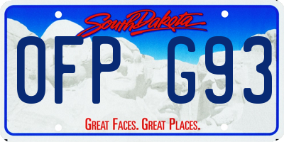 SD license plate 0FPG93