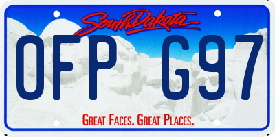 SD license plate 0FPG97