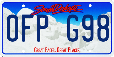 SD license plate 0FPG98