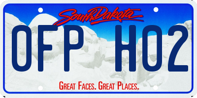SD license plate 0FPH02