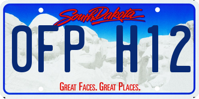 SD license plate 0FPH12