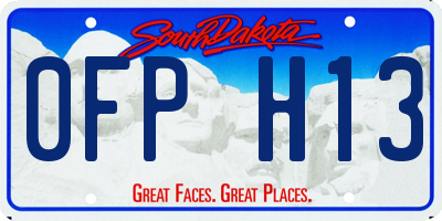 SD license plate 0FPH13