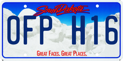 SD license plate 0FPH16