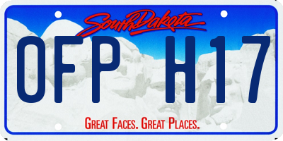 SD license plate 0FPH17
