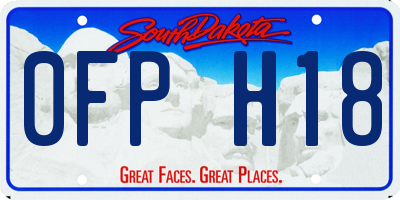 SD license plate 0FPH18
