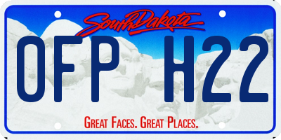 SD license plate 0FPH22