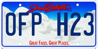 SD license plate 0FPH23