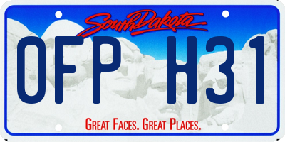 SD license plate 0FPH31