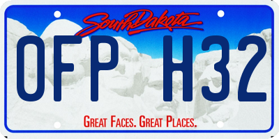 SD license plate 0FPH32