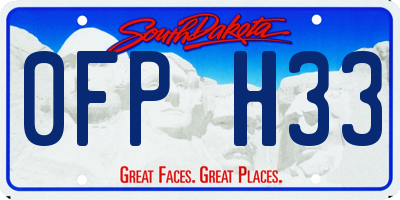SD license plate 0FPH33