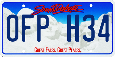 SD license plate 0FPH34