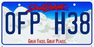 SD license plate 0FPH38