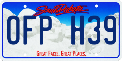 SD license plate 0FPH39