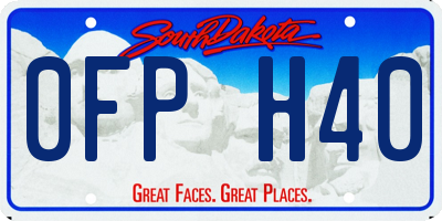 SD license plate 0FPH40