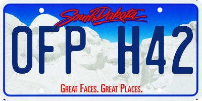 SD license plate 0FPH42
