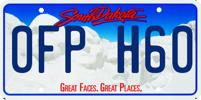 SD license plate 0FPH60