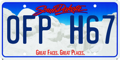 SD license plate 0FPH67