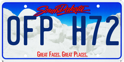 SD license plate 0FPH72
