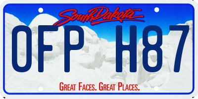 SD license plate 0FPH87