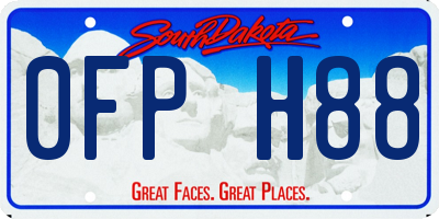 SD license plate 0FPH88